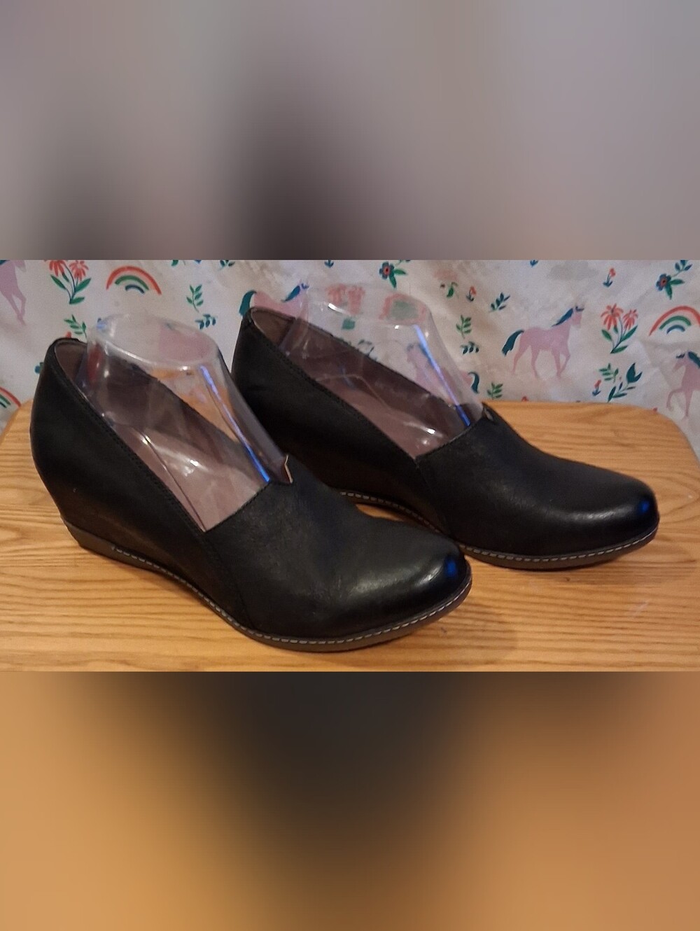 NWOT Dansko Liliana Black Leather Orthotic Casual Comfy Everyday Wedge Shoe SZ 9